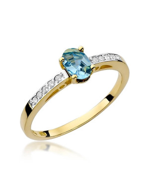 Złoty Pierścionek 14k z diamentem topaz 0,50ct