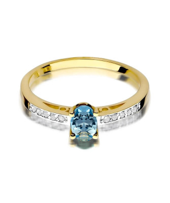 Złoty Pierścionek 14k z diamentem topaz 0,50ct