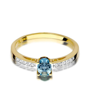 Złoty Pierścionek 14k z diamentem topaz 0,50ct