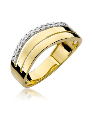 Złoty Pierścionek 14k z diamentem brylant 0,09ct
