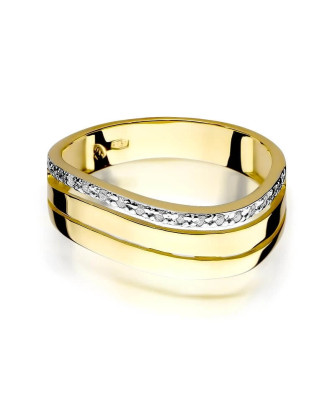 Złoty Pierścionek 14k z diamentem brylant 0,09ct