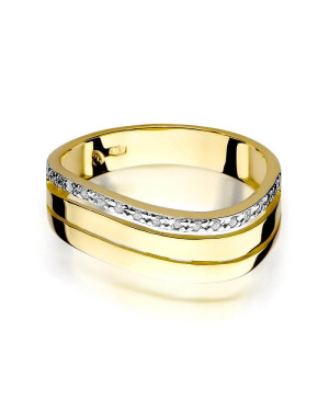 Złoty Pierścionek 14k z diamentem brylant 0,09ct