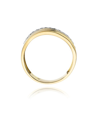Złoty Pierścionek 14k z diamentem brylant 0,09ct