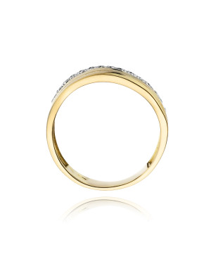 Złoty Pierścionek 14k z diamentem brylant 0,09ct