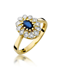 14k Gold Ring with 0.70ct Sapphire Diamond