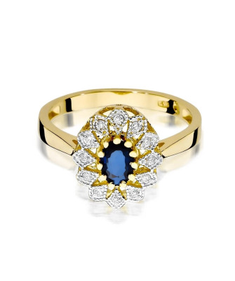 14k Gold Ring with 0.70ct Sapphire Diamond