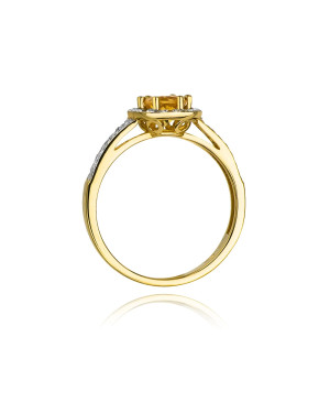 14k Gold Ring with Citrine Diamond 0.50ct