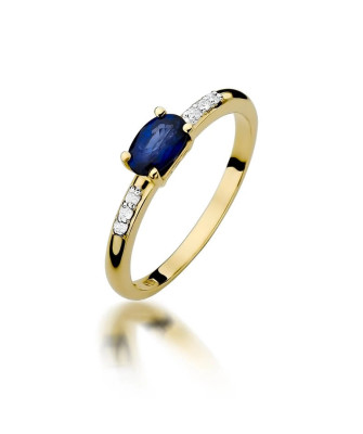 Gold Ring 14k with diamond sapphire 0.70ct
