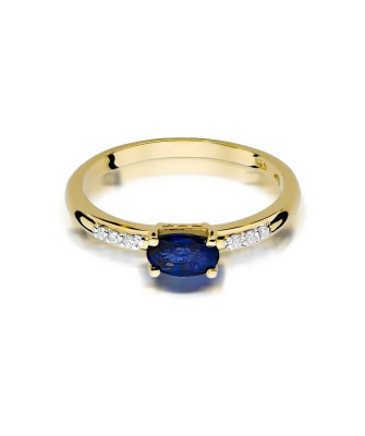 Gold Ring 14k with diamond sapphire 0.70ct