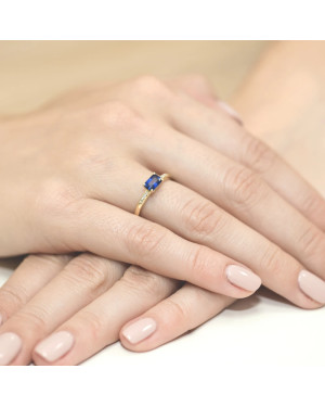 Złoty Pierścionek 14k z diamentem szafir 0,70ct