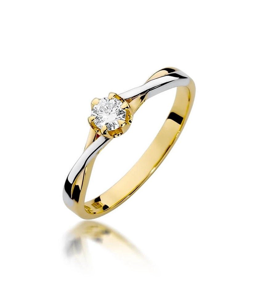 Złoty Pierścionek 14k z diamentem brylant 0,23ct