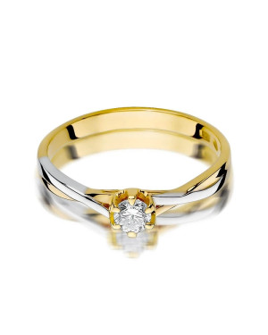 Złoty Pierścionek 14k z diamentem brylant 0,23ct