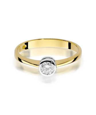 Złoty Pierścionek 14k z diamentem brylant 0,25ct