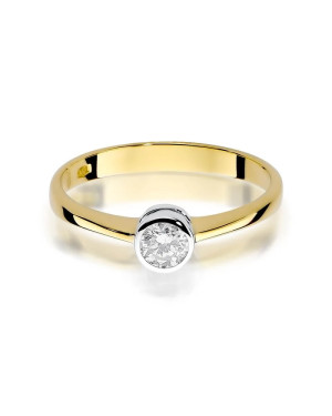 Złoty Pierścionek 14k z diamentem brylant 0,25ct