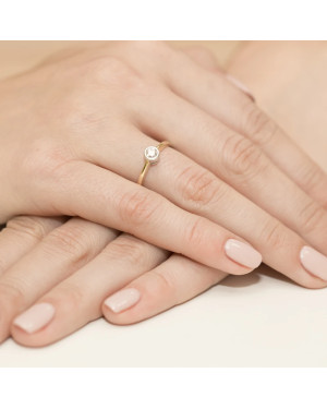 Złoty Pierścionek 14k z diamentem brylant 0,25ct
