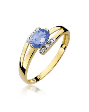 14k Gold Ring with Tanzanite Diamond 0.40ct