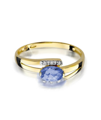 14k Gold Ring with Tanzanite Diamond 0.40ct