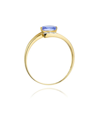 14k Gold Ring with Tanzanite Diamond 0.40ct