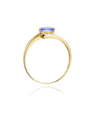 14k Gold Ring with Tanzanite Diamond 0.40ct