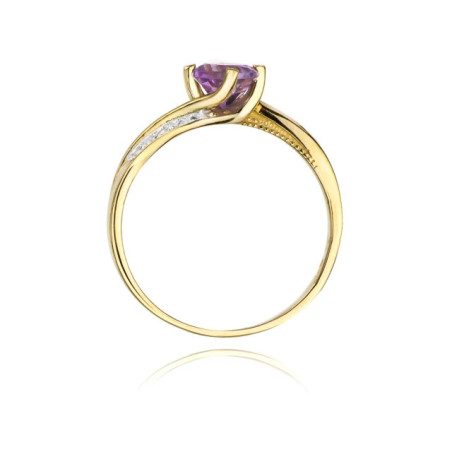 Gold ring with diamond EY-84 amethyst | GoldJewellery