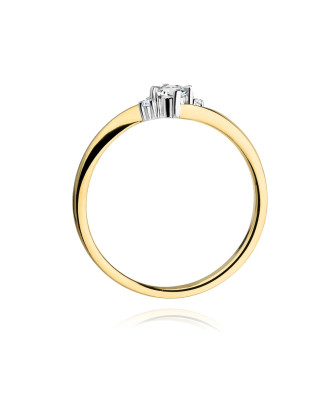 Złoty Pierścionek 14k z diamentem brylant 0,12ct