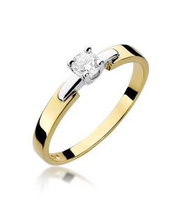 14k Gold Ring with 0.20ct Brilliant Diamond