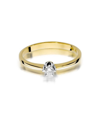 14k Gold Ring with 0.10ct Brilliant Diamond