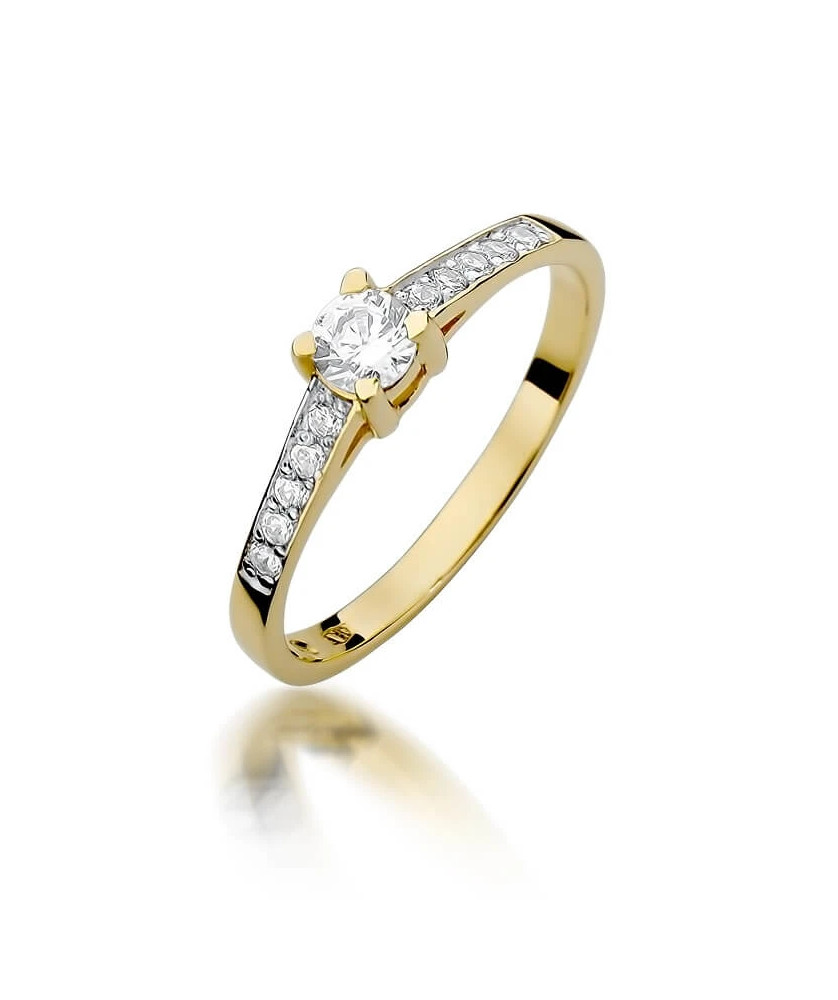 Złoty Pierścionek 14k z diamentem brylant 0,30ct