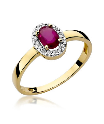 14k Gold Ring with Diamond Ruby 0.60ct