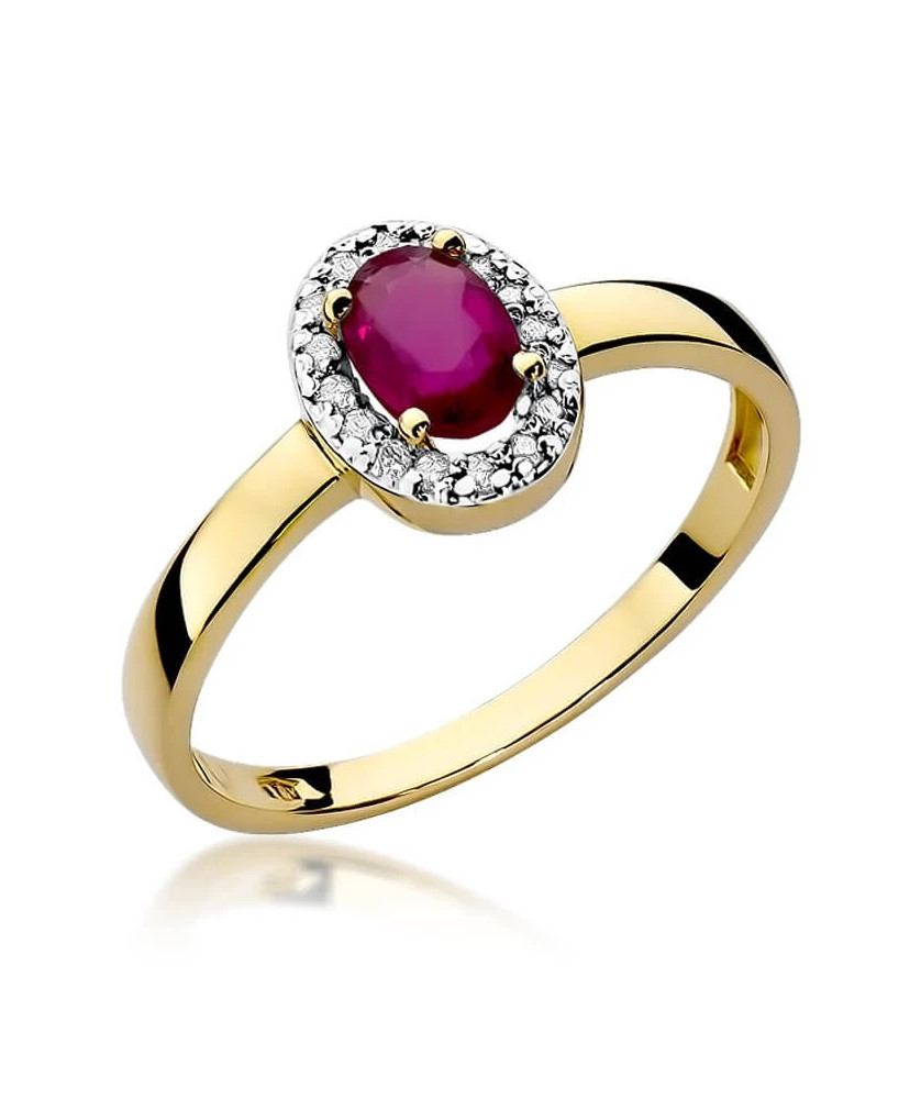 14k Gold Ring with Diamond Ruby 0.60ct