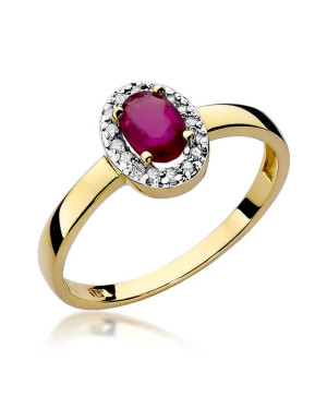 14k Gold Ring with Diamond Ruby 0.60ct