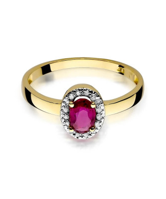 14k Gold Ring with Diamond Ruby 0.60ct