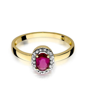 14k Gold Ring with Diamond Ruby 0.60ct