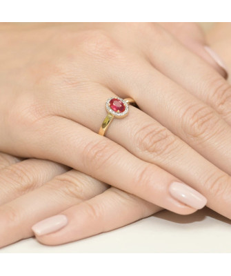 14k Gold Ring with Diamond Ruby 0.60ct
