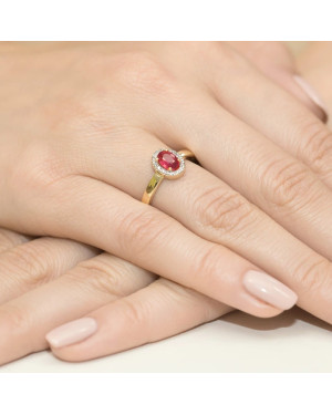 14k Gold Ring with Diamond Ruby 0.60ct