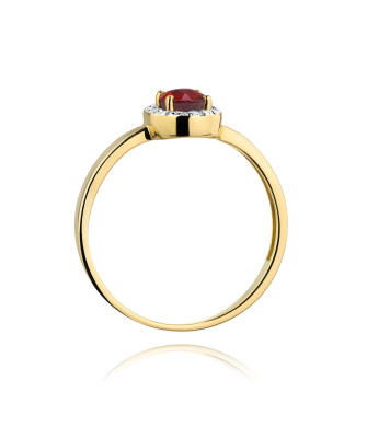14k Gold Ring with Diamond Ruby 0.60ct