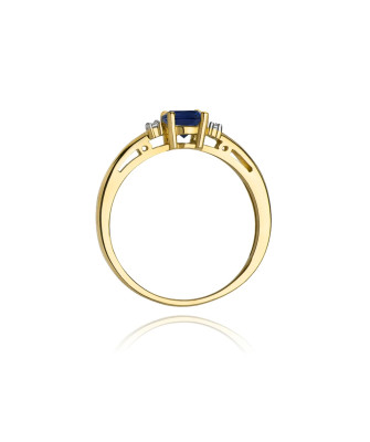 Złoty Pierścionek 14k z diamentem szafir 0,50ct