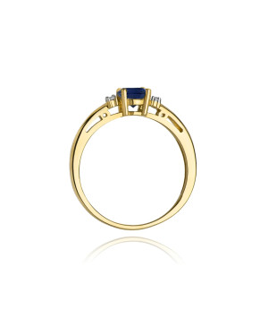 Złoty Pierścionek 14k z diamentem szafir 0,50ct