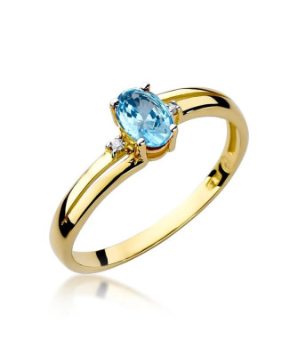 Złoty Pierścionek 14k z diamentem topaz 0,50ct