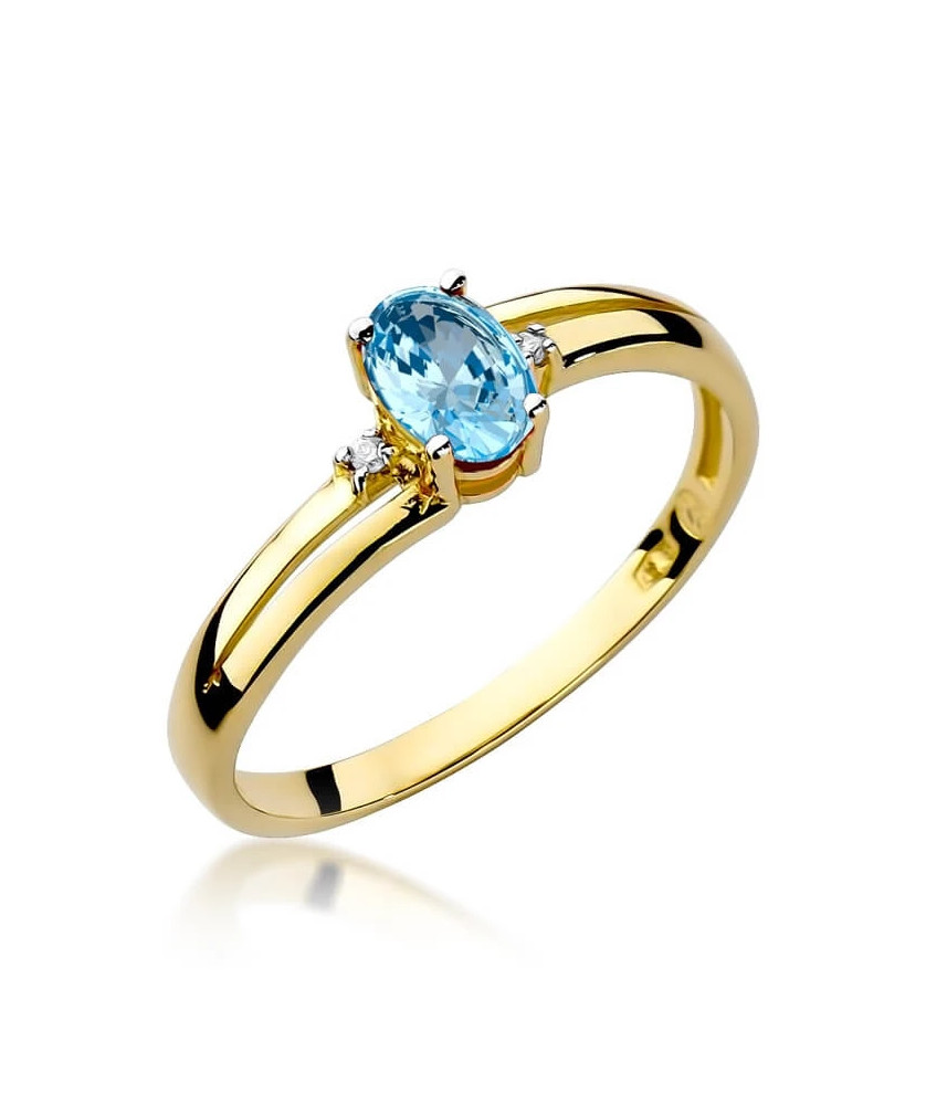 Złoty Pierścionek 14k z diamentem topaz 0,50ct