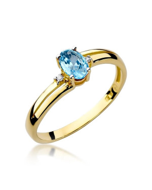 Złoty Pierścionek 14k z diamentem topaz 0,50ct