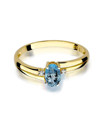 Złoty Pierścionek 14k z diamentem topaz 0,50ct