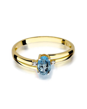 Złoty Pierścionek 14k z diamentem topaz 0,50ct