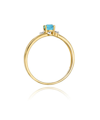 Złoty Pierścionek 14k z diamentem topaz 0,50ct