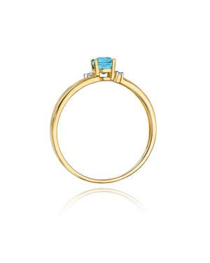 Złoty Pierścionek 14k z diamentem topaz 0,50ct
