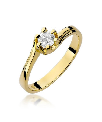 Złoty Pierścionek 14k z diamentem brylant 0,30ct