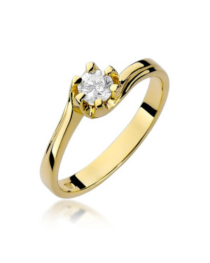 Złoty Pierścionek 14k z diamentem brylant 0,30ct
