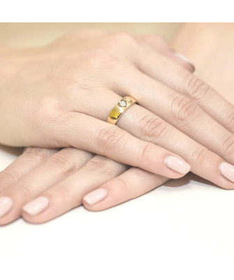 14k Gold Ring with 0.10ct Brilliant Diamond