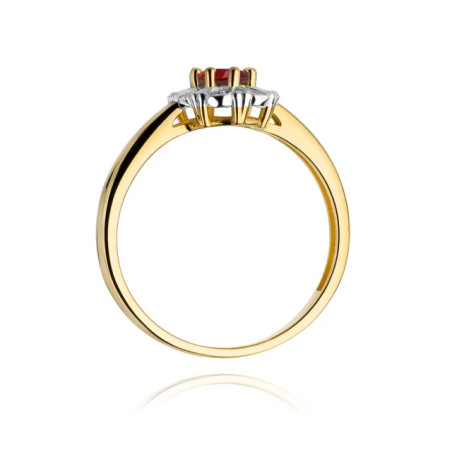 Gold ring with diamond EY-304 ruby ​​| GoldJewellery