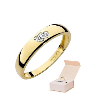 14k Gold Ring with 0.02ct Brilliant Diamond
